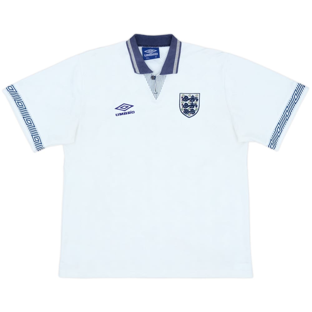 1990-92 England Home Shirt - 8/10 - (XL)