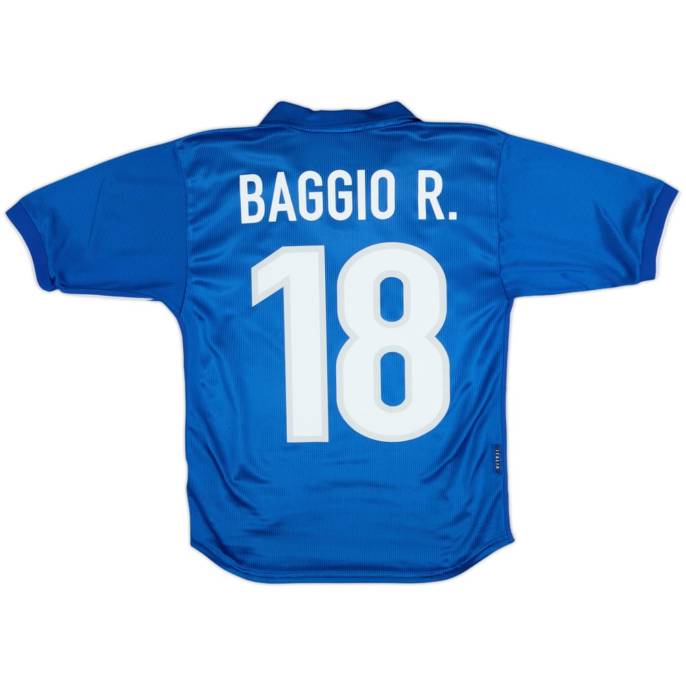1997-98 Italy Home Shirt Baggio R. #18 - 9/10 - (XL.Boys)