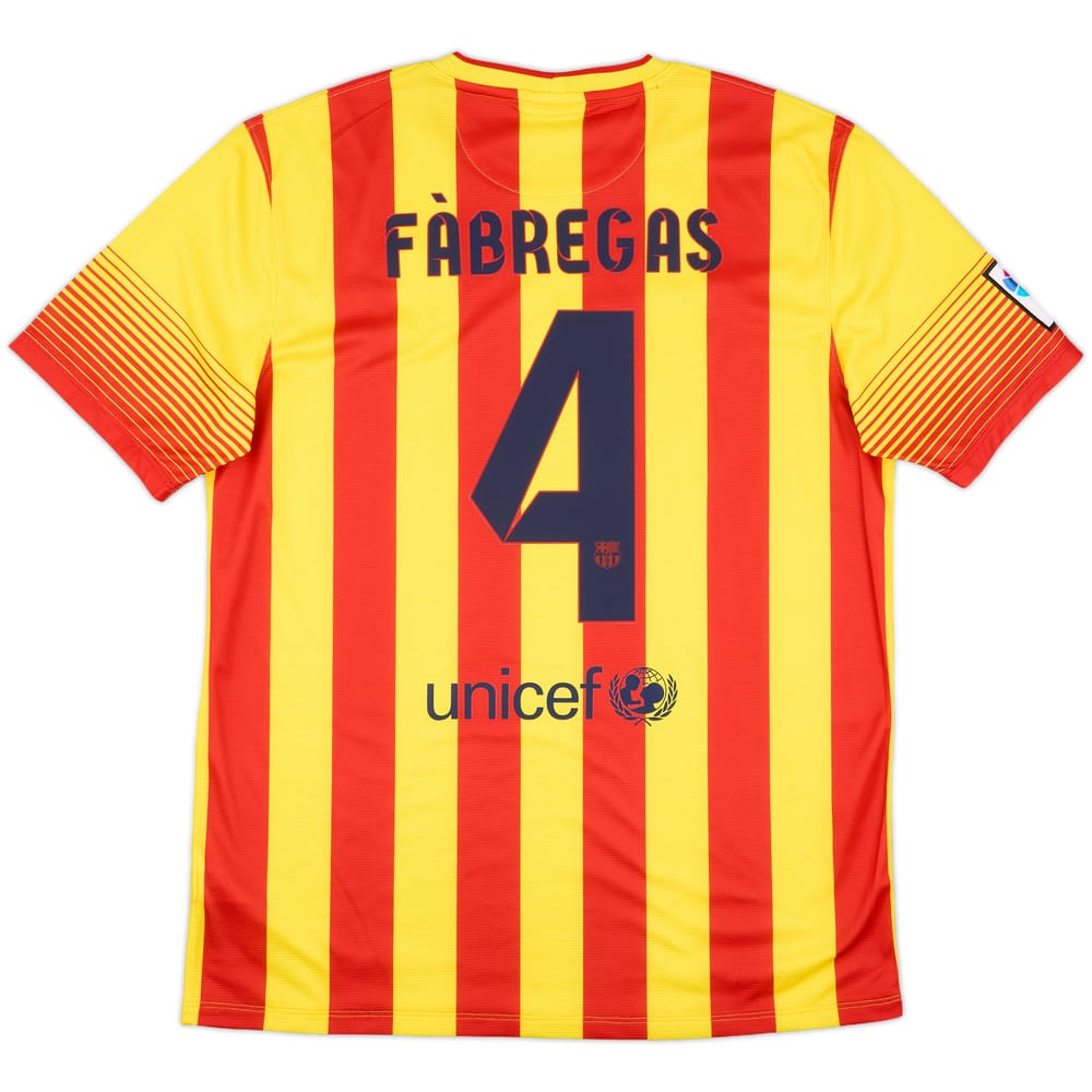 2013-15 Barcelona Away Shirt Fabregas #4 - 10/10 - (L)