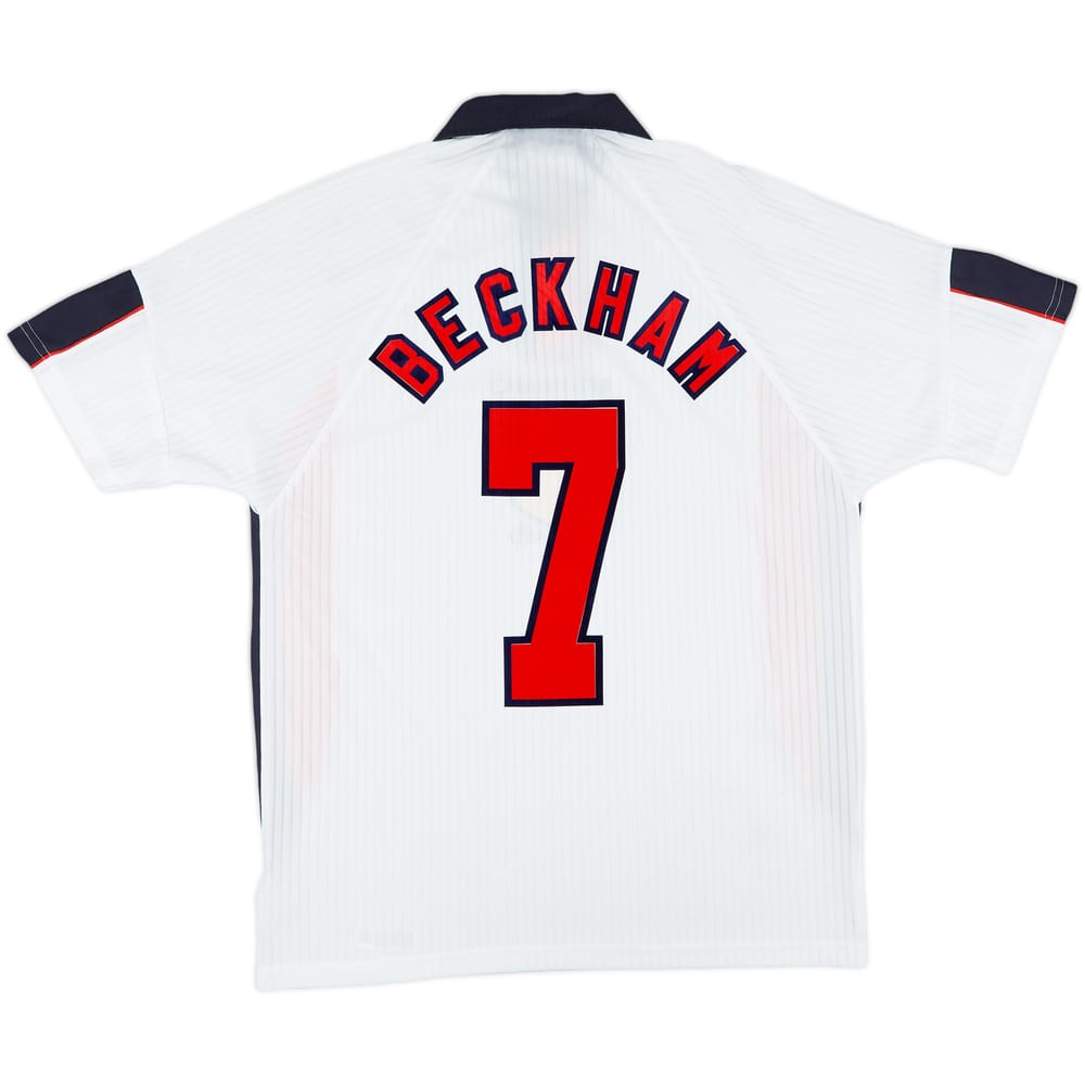 1997-99 England Home Shirt Beckham #7 - 6/10 - (L)