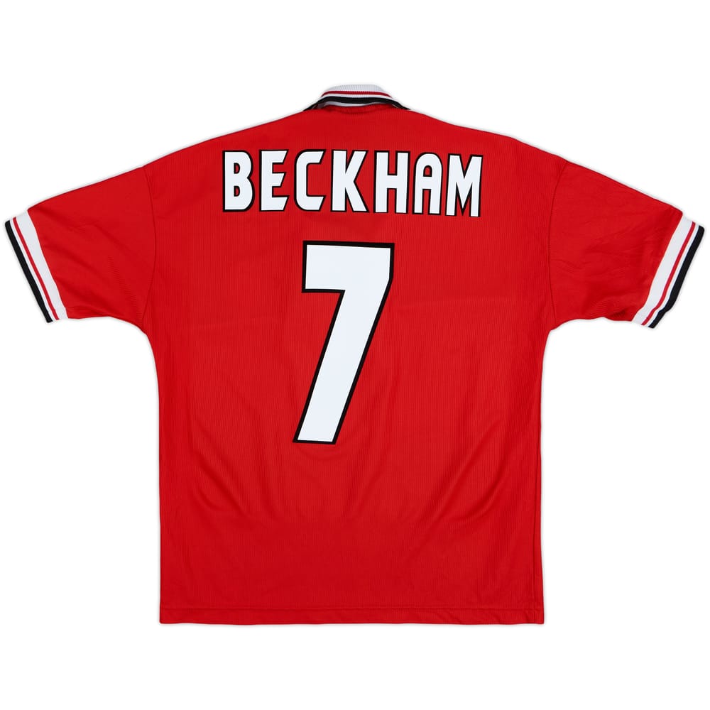 1998-00 Manchester United Home Shirt Beckham #7 - 8/10 - (Y)