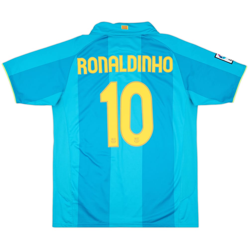 2007-09 Barcelona Away Shirt Ronaldinho #10 - 9/10 - (L)