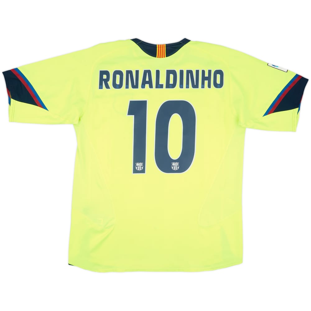 2005-06 Barcelona Away Shirt Ronaldinho #10 - 8/10 - (L)