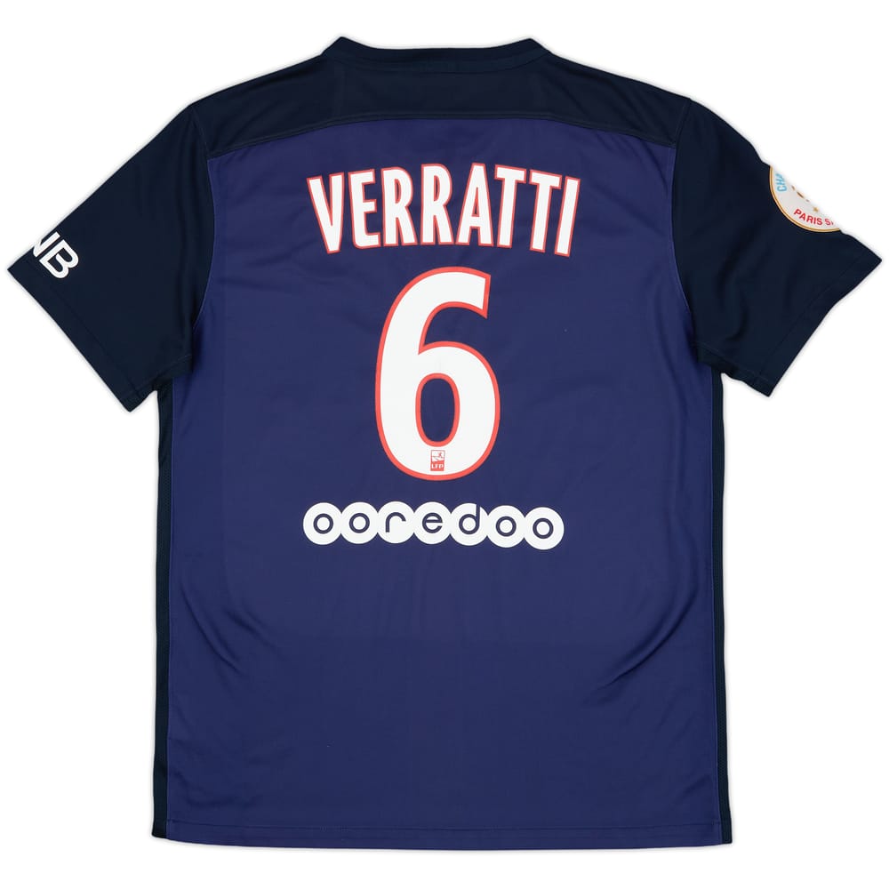 2015-16 Paris Saint-Germain Home Shirt Verratti #6 - 6/10 - (M)