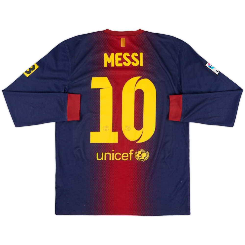 2012-13 Barcelona Home L/S Shirt Messi #10 - 9/10 - (M)