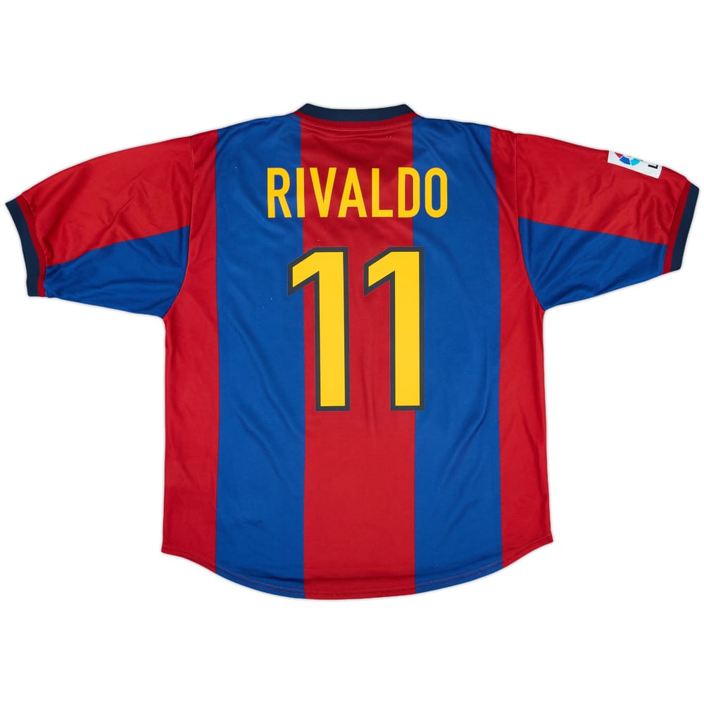 1998-00 Barcelona Home Shirt Rivaldo #11 - 9/10 - (L)