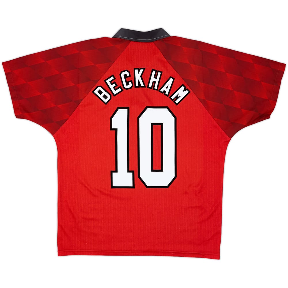 1996-98 Manchester United Home Shirt Beckham #10 - 8/10 - (M)