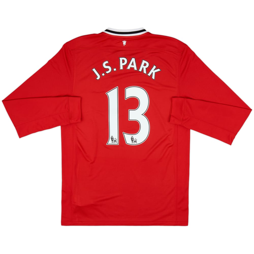 2011-12 Manchester United Home L/S Shirt J.S.Park #13 - 8/10 - (M)