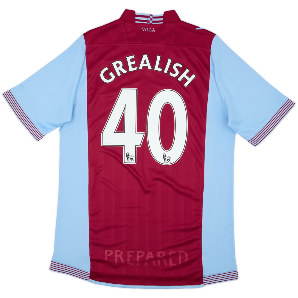 2013-14 Aston Villa Home Shirt Grealish #40 - 8/10 - (L)
