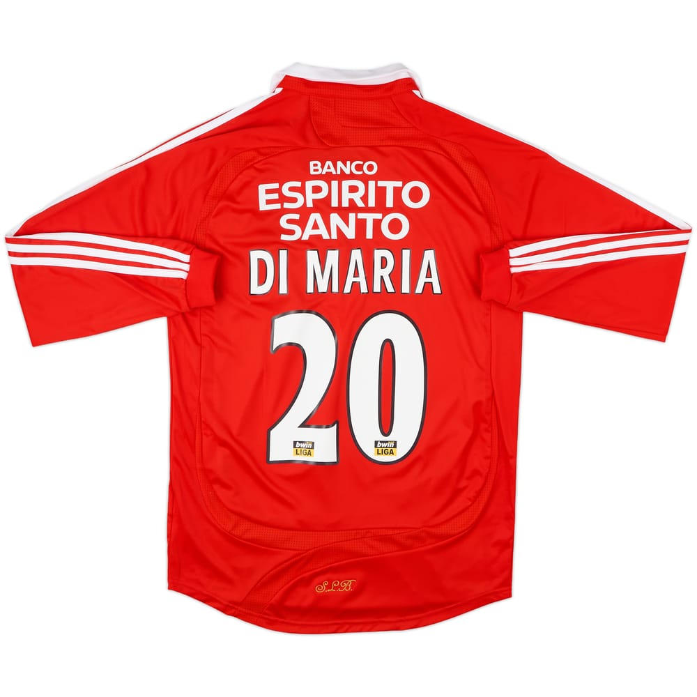 2007-08 Benfica Home L/S Shirt Di Maria #20 - 7/10 - (S)