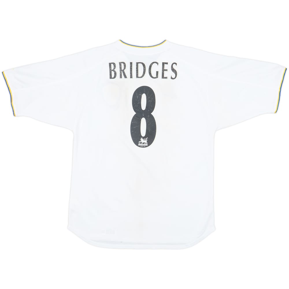 2000-02 Leeds United Home Shirt Bridges #8 - 5/10 - (S)