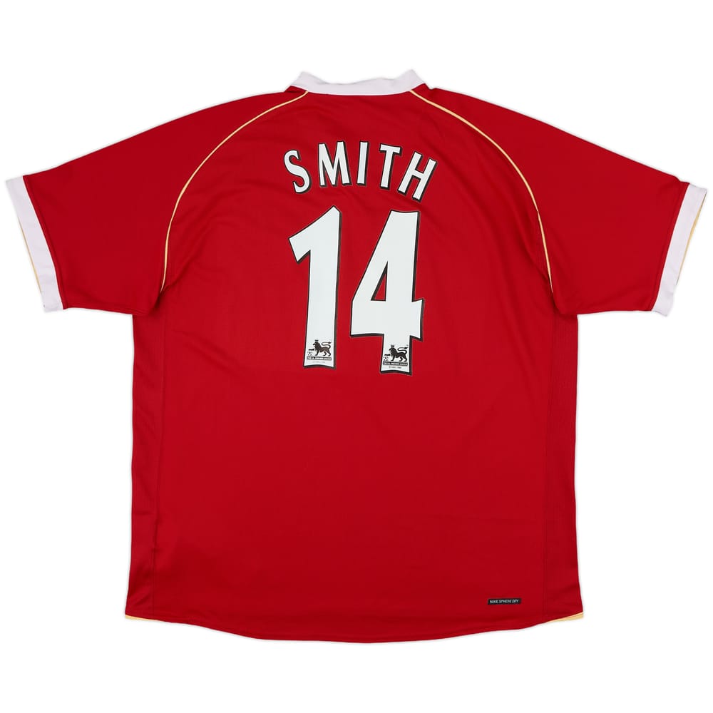 2006-07 Manchester United Home Shirt Smith #14 - 8/10 - (XL)