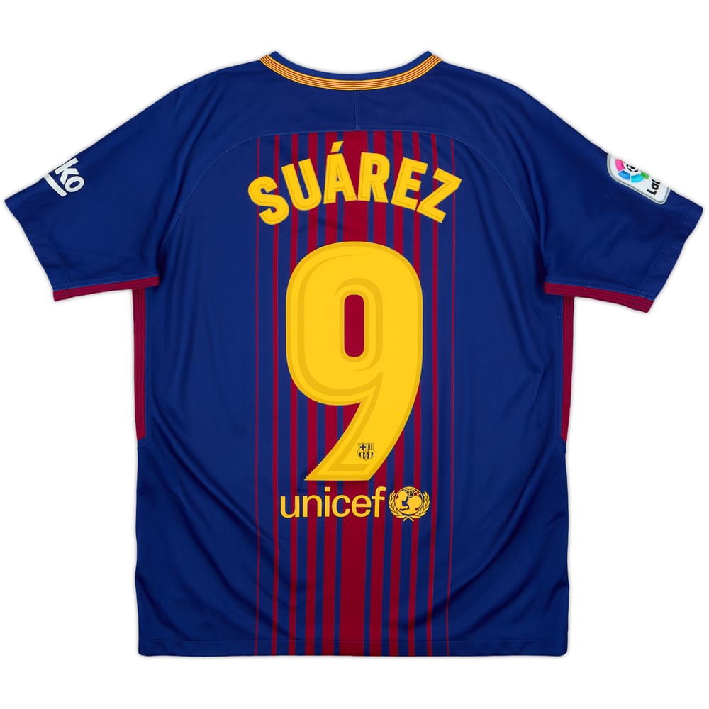 2017-18 Barcelona Home Shirt Suarez #9 - 8/10 - (XL.Boys)