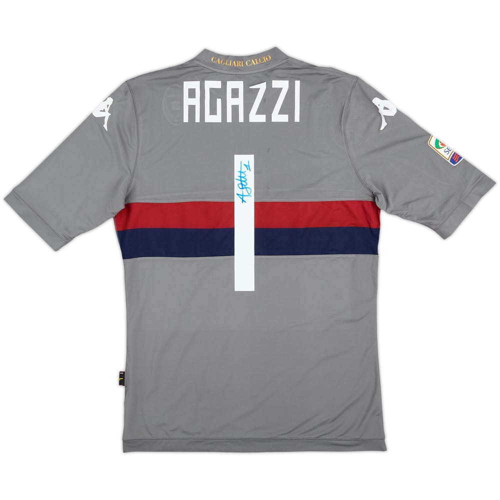 2013-14 Cagliari Match Issue Signed GK S/S Shirt Agazzi #1