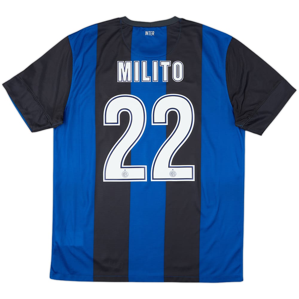2012-13 Inter Milan Home Shirt Milito #22 - 8/10 - (L)