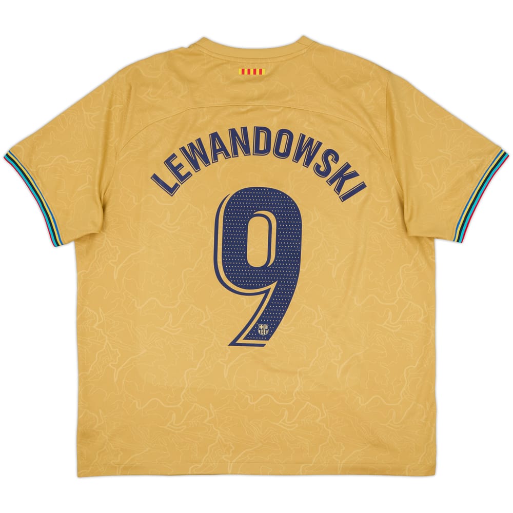 2022-23 Barcelona Away Shirt Lewandowski #9 - 8/10 - (XL)