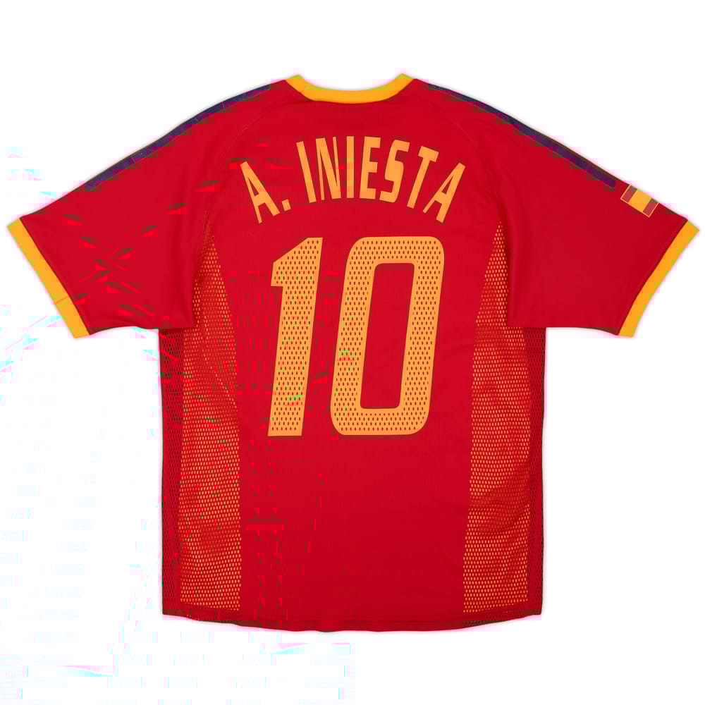 2002-04 Spain Player Issue Home Shirt A. Iniesta #8 - 8/10 - (S)