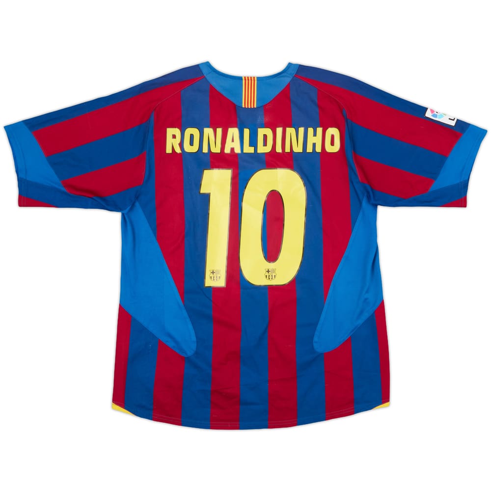 2005-06 Barcelona Home Shirt Ronaldinho #10 - 8/10 - (XL)