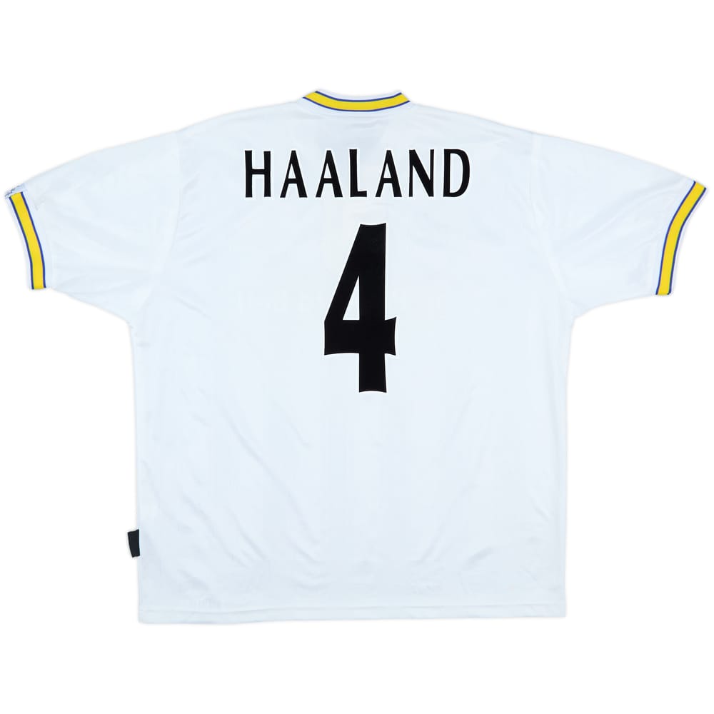 1996-98 Leeds United Home Shirt Haaland #4 - 8/10 - (XL)
