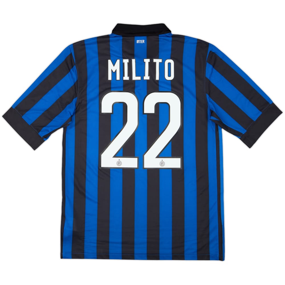 2011-12 Inter Milan Home Shirt Milito #22 - 10/10 - (M)