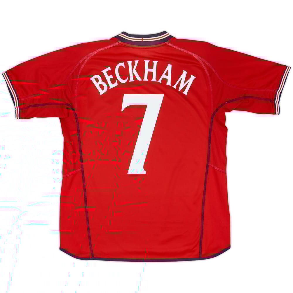 2002-04 England Away Shirt Beckham #7 - 6/10 - (M)