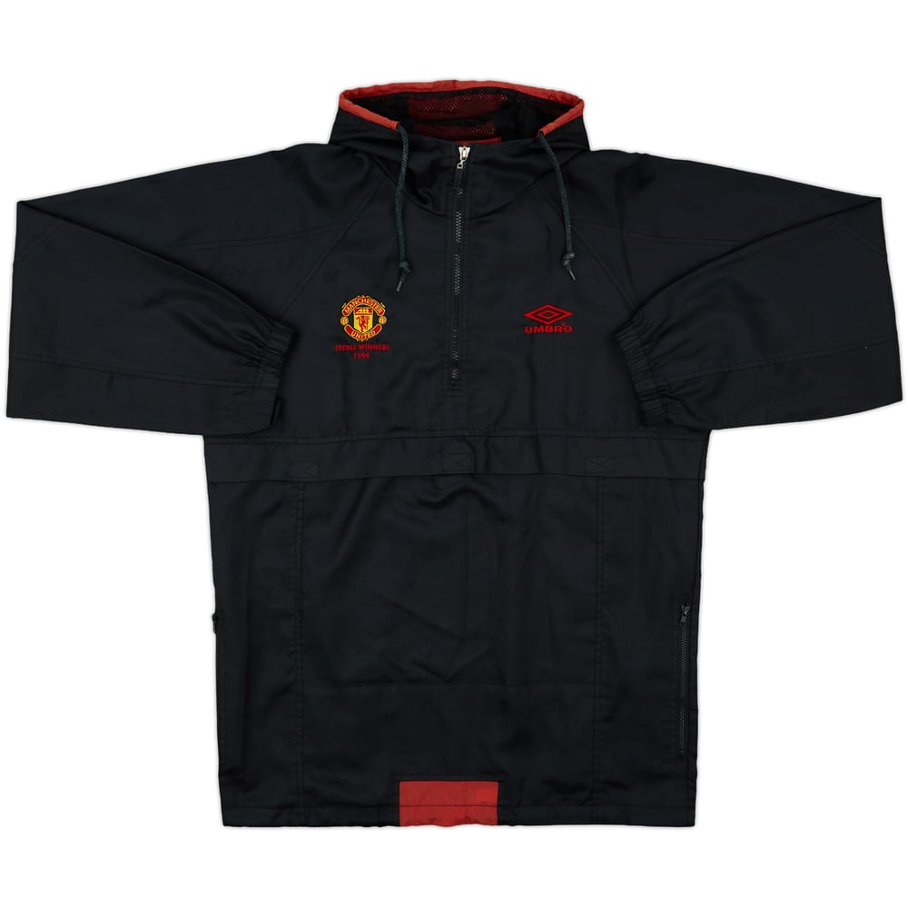 1999-00 Manchester United Umbro 'Treble Winners' 1/4 Zip Hooded Jacket - 8/10 - (M)