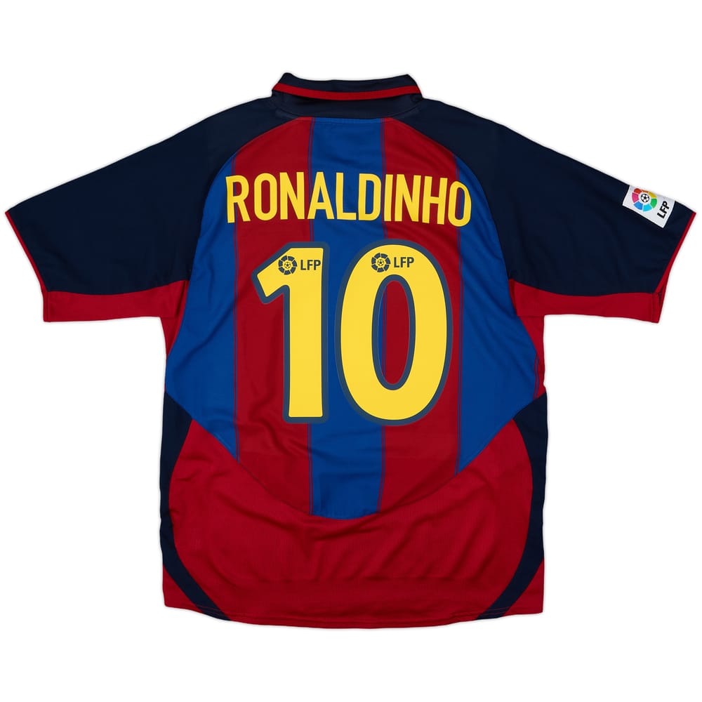 2003-04 Barcelona Home Shirt Ronaldinho #10 - 8/10 - (M)