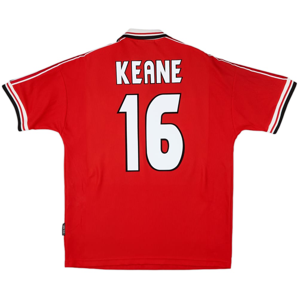 1998-00 Manchester United Home Shirt Keane #16 - 8/10 - (L)