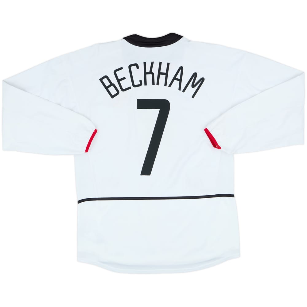 2002-03 Manchester United Away L/S Shirt Beckham #7 - 6/10 - (M)