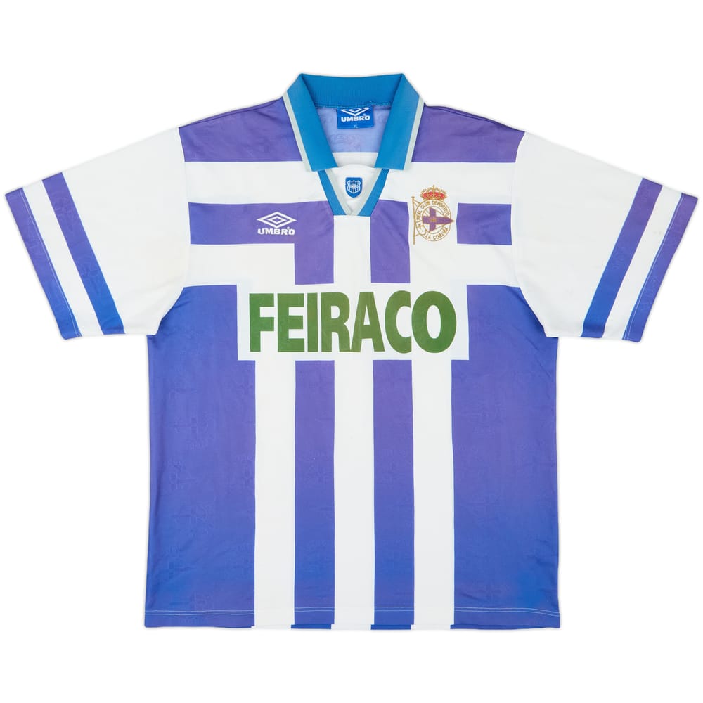 1994-97 Deportivo de La Coruna Home Shirt - 5/10 - (XL)