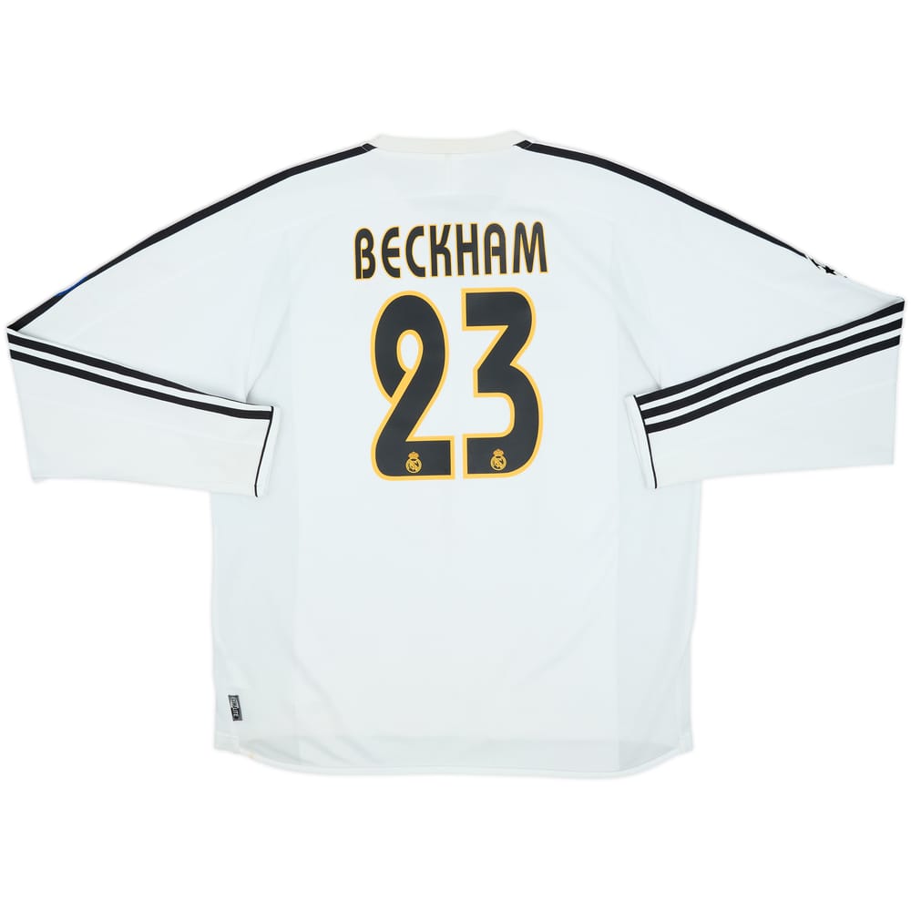 2003-04 Real Madrid Home L/S Shirt Beckham #23 - 6/10 - (XL)