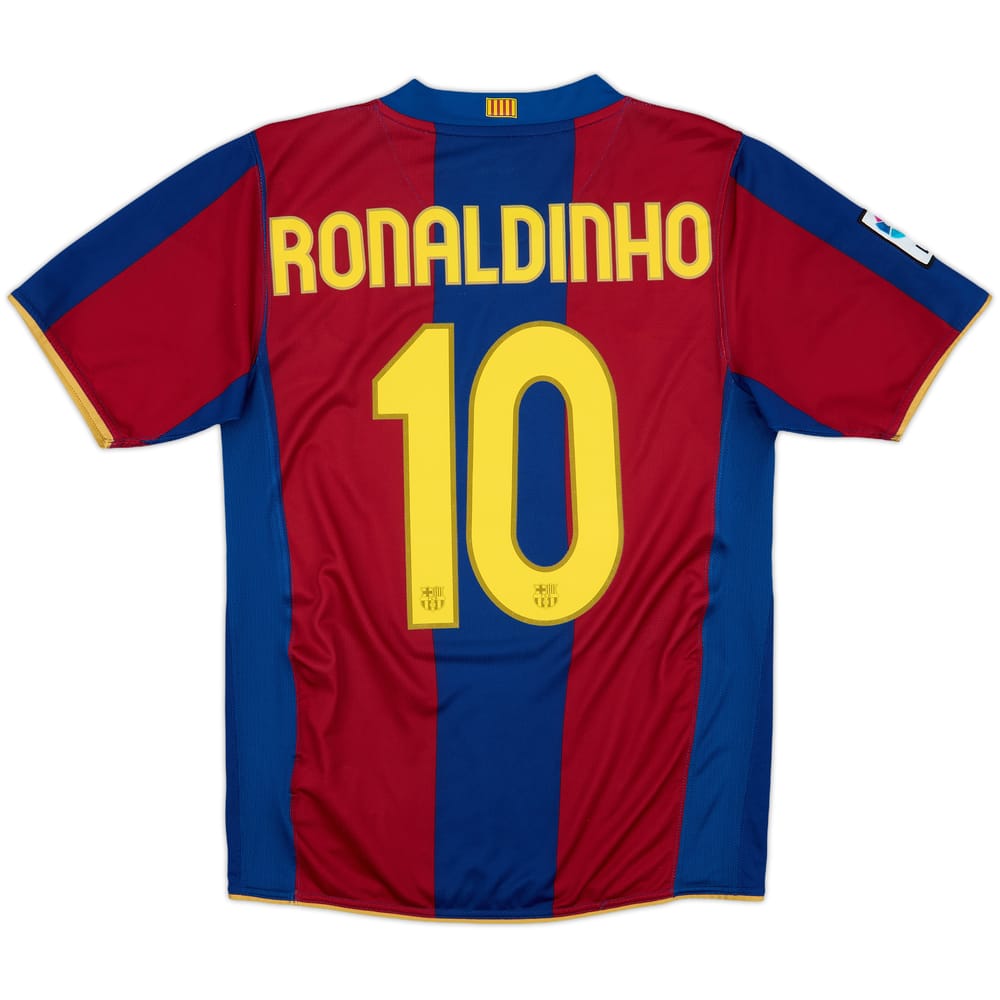 2007-08 Barcelona Home Shirt Ronaldinho #10 - 8/10 - (S)