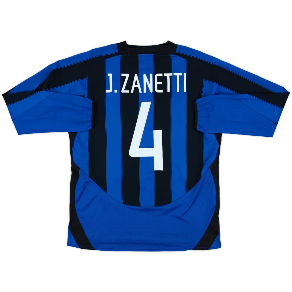2003-04 Inter Milan Home L/S Shirt J.Zanetti #4 - 7/10 - (L)