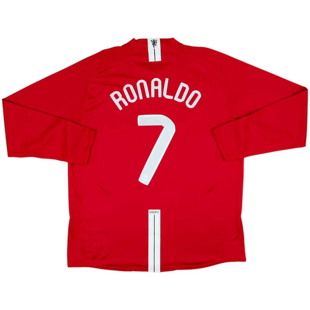 2007-09 Manchester United Home L/S Shirt Ronaldo #7 - 7/10 - (XL)