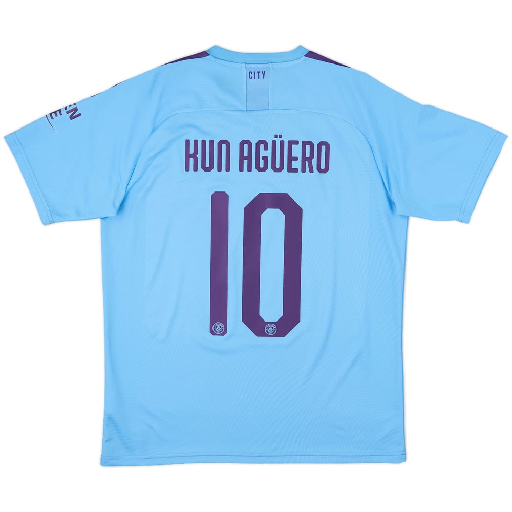 2019-20 Manchester City Home Shirt Kun Aguero #10 - 8/10 - (L)