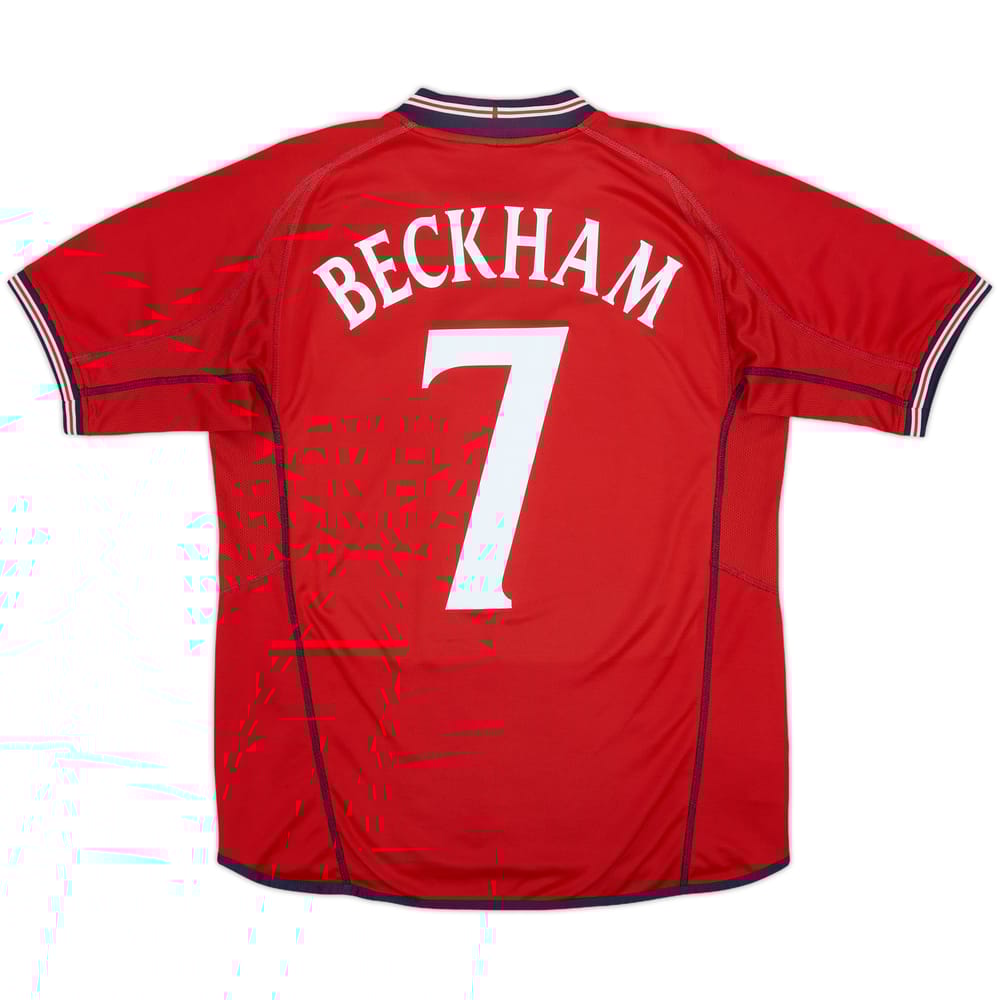2002-04 England Away Shirt Beckham #7 - 6/10 - (L)