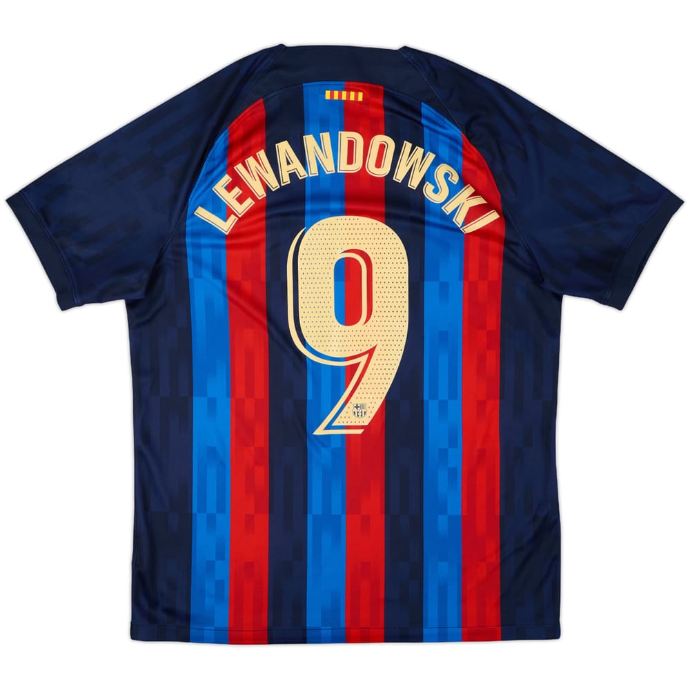 2022-23 Barcelona Home Shirt Lewandowski #9 - 9/10 - (L)
