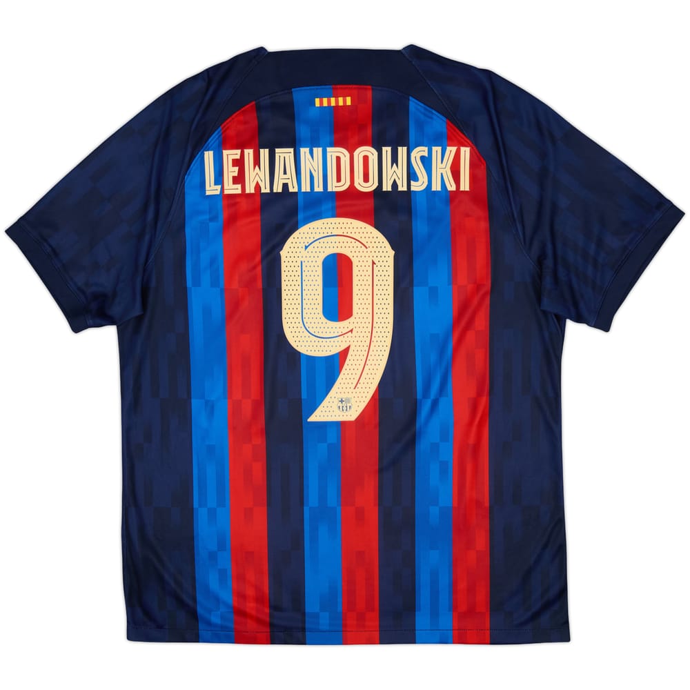 2022-23 Barcelona Home Shirt Lewandowski #9 - 8/10 - (XL)