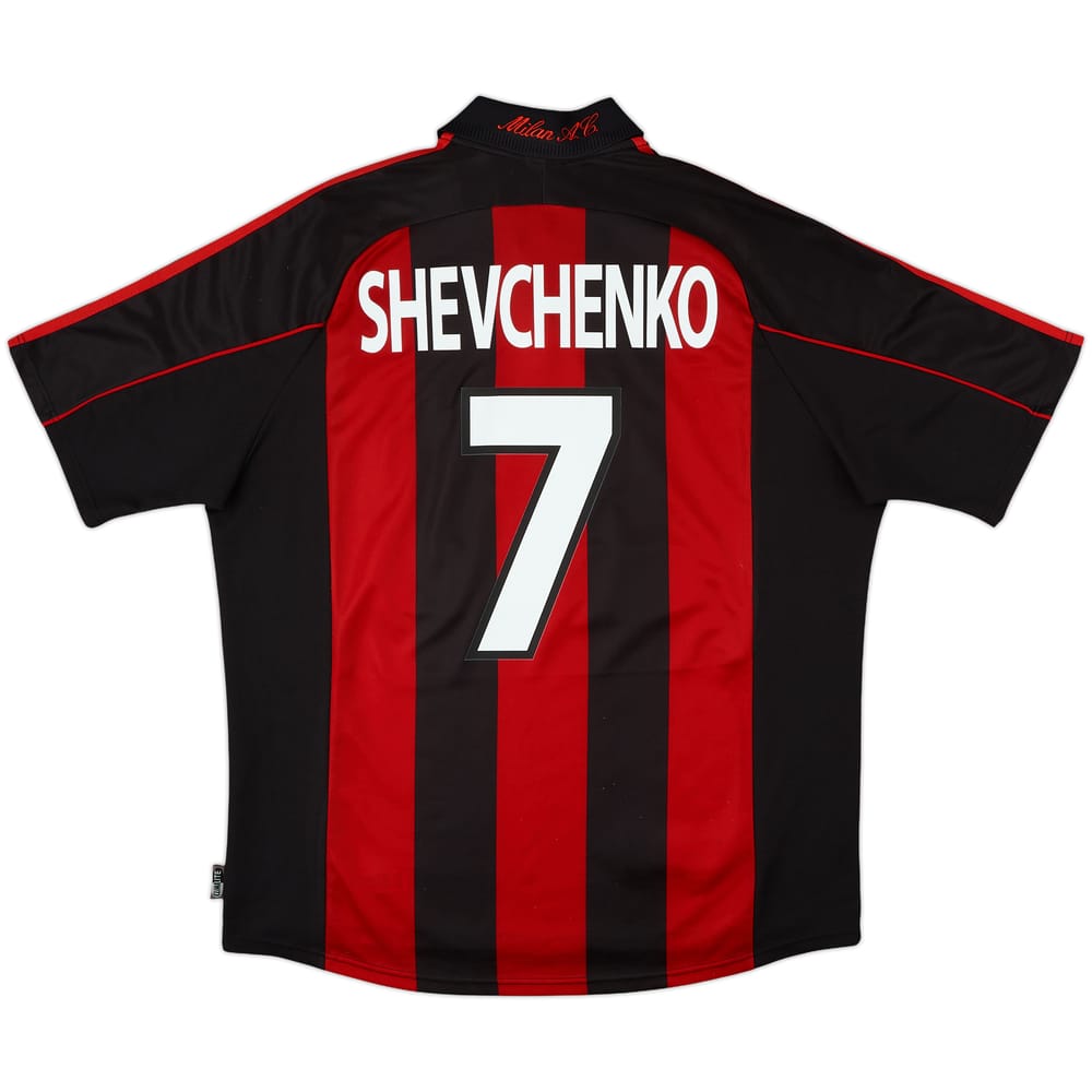 2000-02 AC Milan Home Shirt Shevchenko #7 - 9/10 - (XL)
