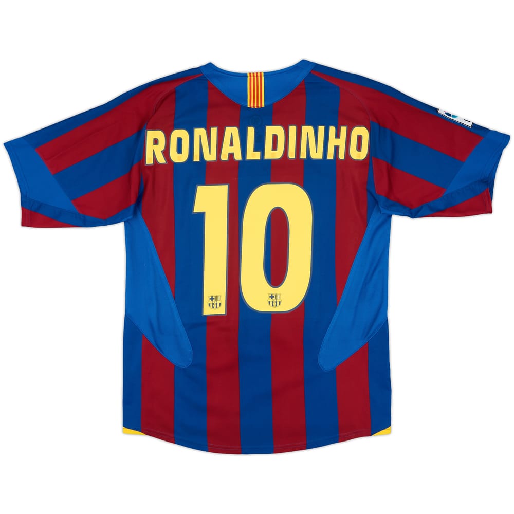 2005-06 Barcelona Home Shirt Ronaldinho #10 - 8/10 - (M)
