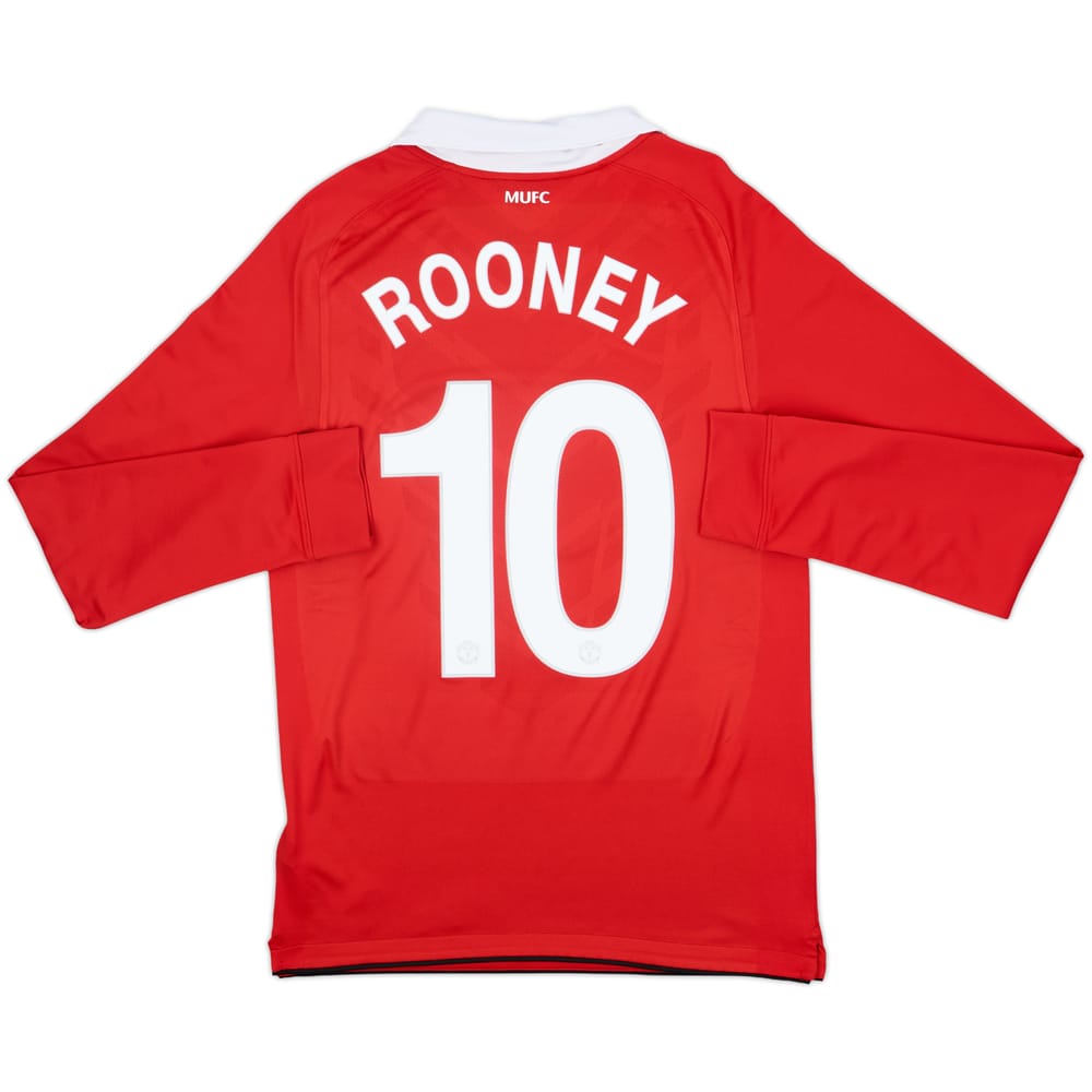 2010-11 Manchester United Home L/S Shirt Rooney #10 - 9/10 - (S)