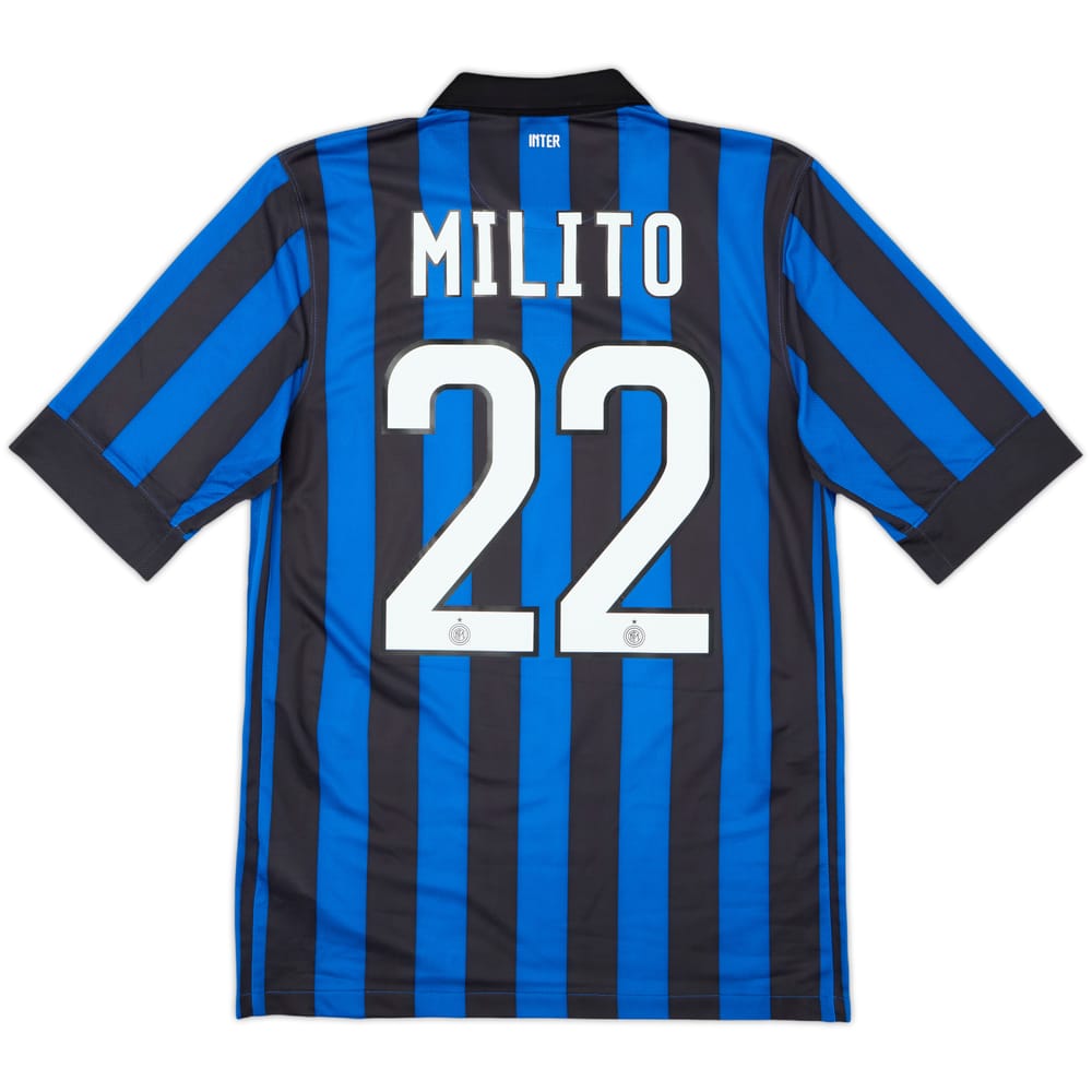 2011-12 Inter Milan Home Shirt Milito #22 - 9/10 - (S)