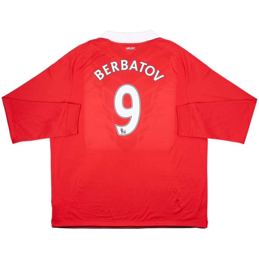 2010-11 Manchester United Home L/S Shirt Berbatov #9 - 8/10 - (3XL)