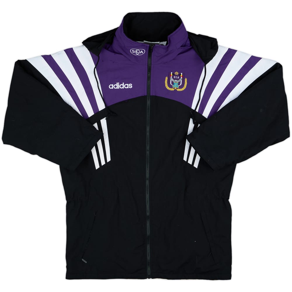 1996-97 Anderlecht adidas Hooded Bench Coat - 5/10 - (M)