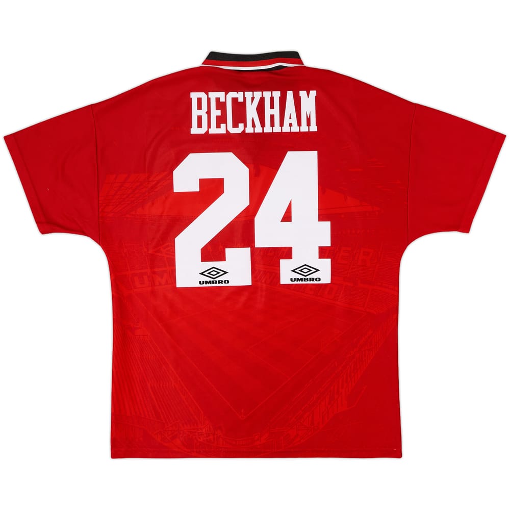 1994-96 Manchester United Home Shirt Beckham #24 - 9/10 - (L)