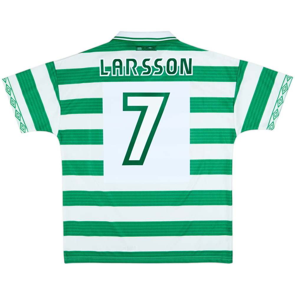1997-99 Celtic Home Shirt Larsson #7 - 9/10 - (XL)