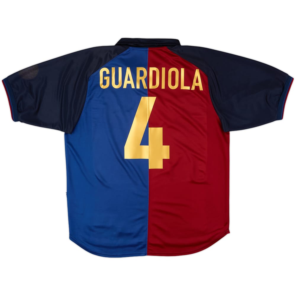 1999-00 Barcelona Centenary Home Shirt Guardiola #4 - 6/10 - (L)
