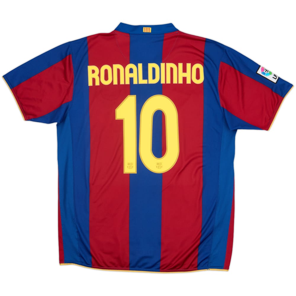 2007-08 Barcelona Home Shirt Ronaldinho #10 - 8/10 - (XL)