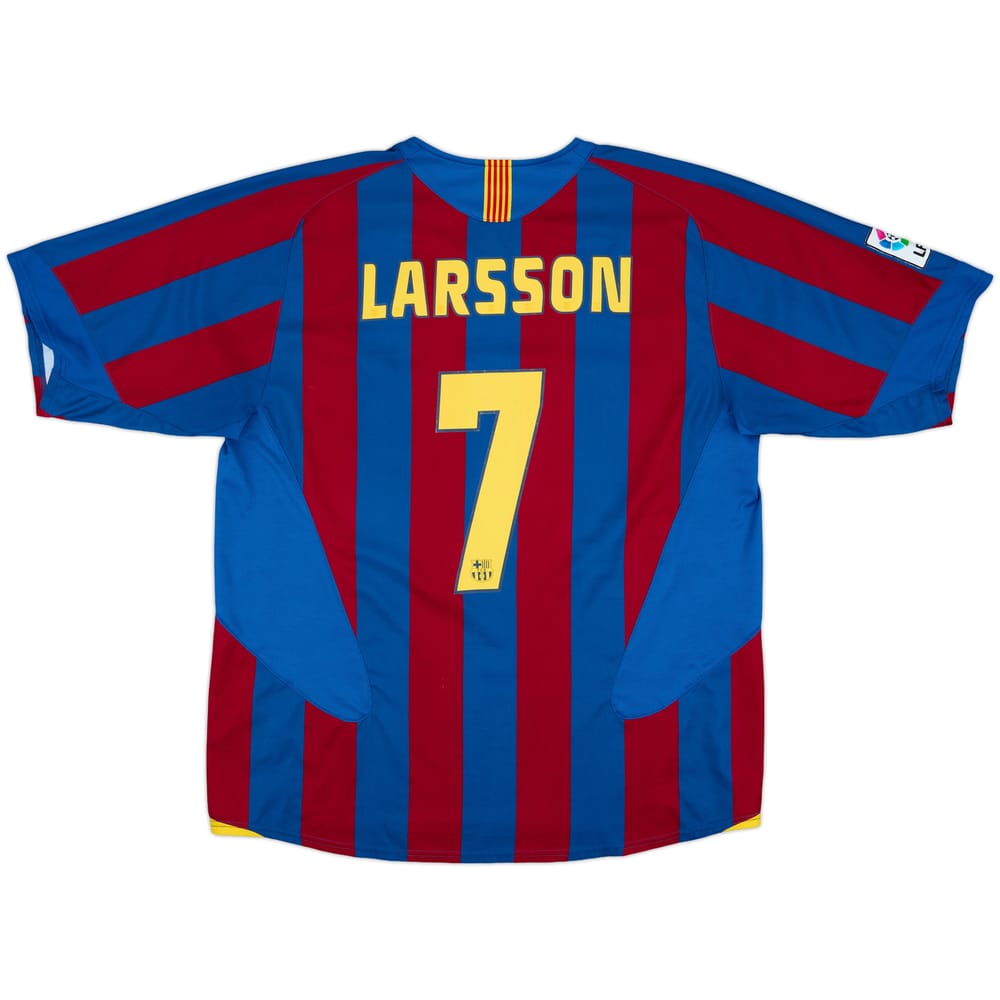 2005-06 Barcelona Home Shirt Larsson #7 - 8/10 - (XL)