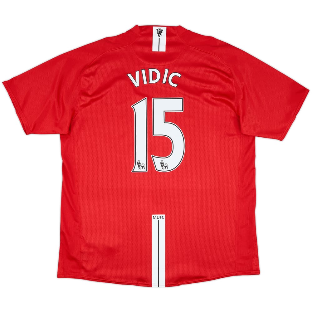 2007-09 Manchester United Home Shirt Vidic #15 - 7/10 - (XL)
